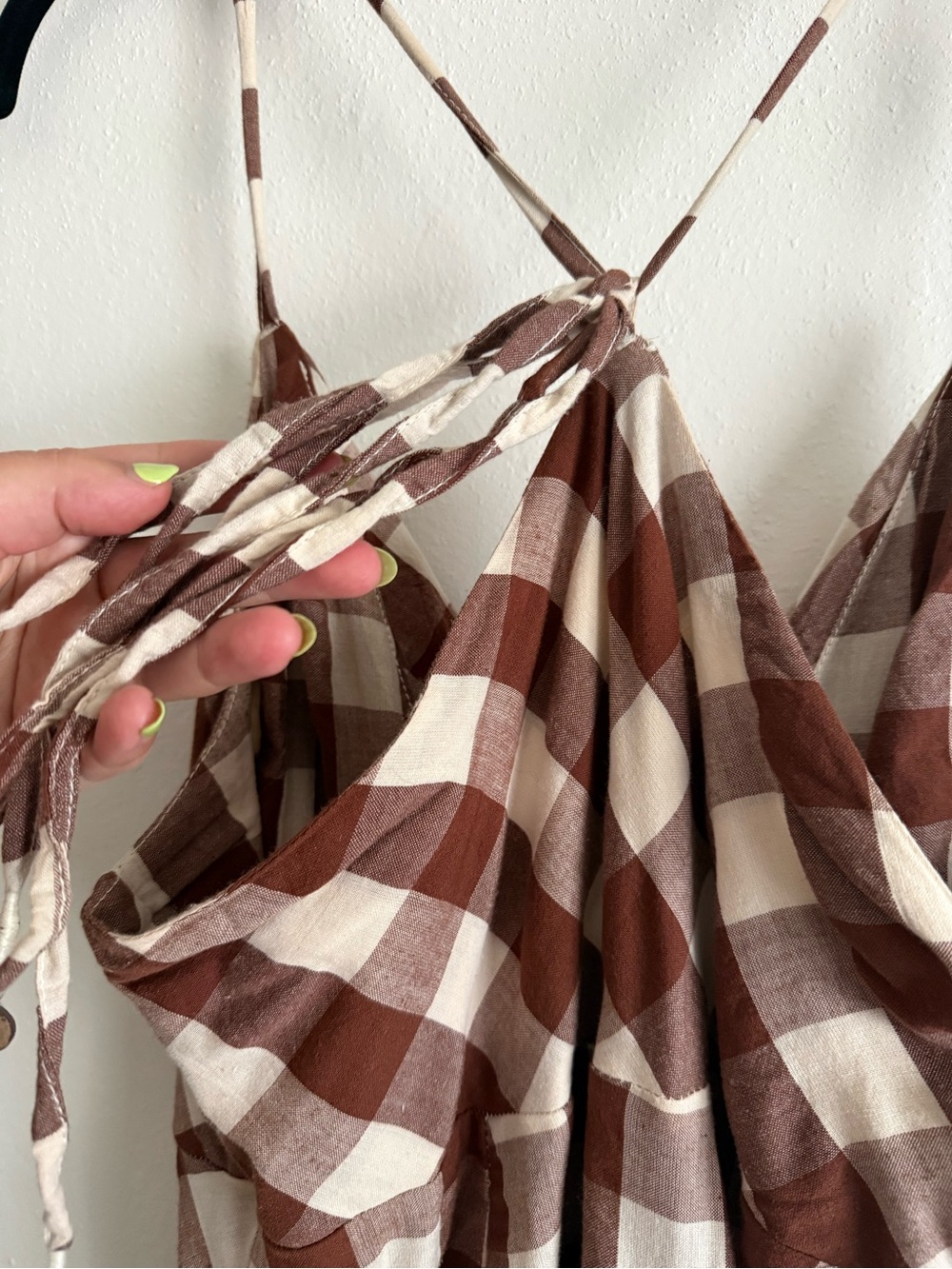 Free people Via Gingham Tie-Front Midi Dress - Picture 7 of 10